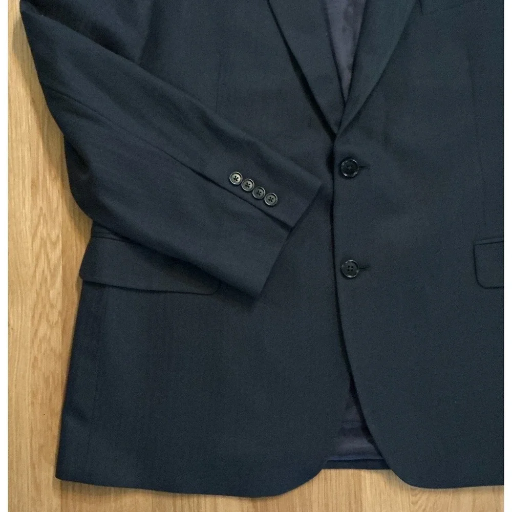 Brooks Brothers 346 Black Wool Stretch Blazer Mens 46R 2 Button‎ Sport Coat